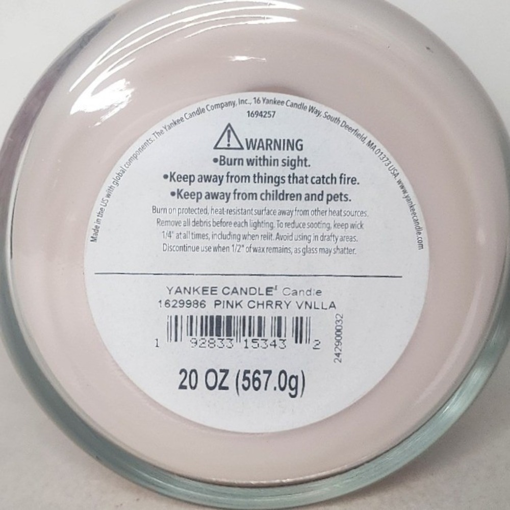 Yankee Candle Pink Cherry & Vanilla Signature Large 2-Wick Jar Candle 20 oz NEW - Picture 3 of 4